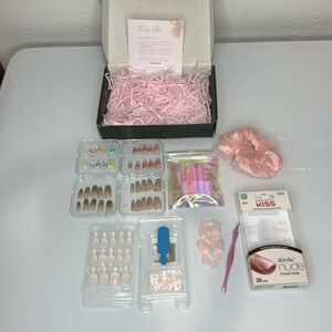 Acrylic nail bundle includes 6 set of nails, glue, & tools bundle